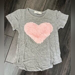 Pinc Premium Gray and Pink Heart Short Sleeve Tee